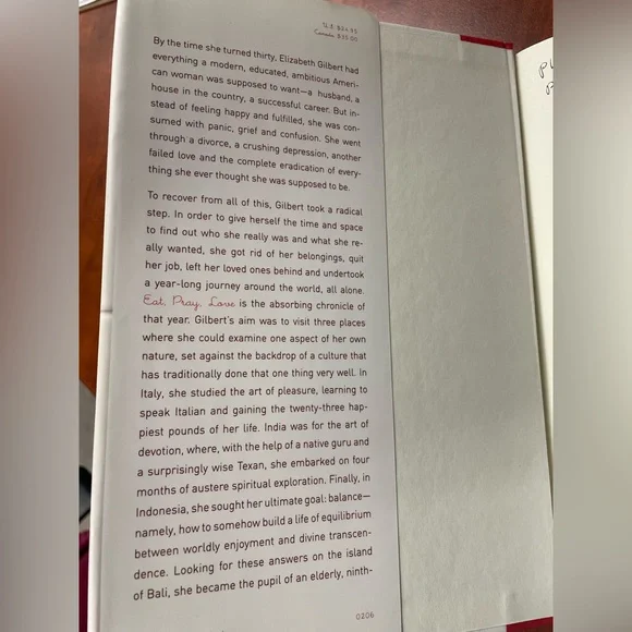 Eat Pray Love by Elizabeth Gilbert Hardcover Book Good condition - Picture 3 of 7